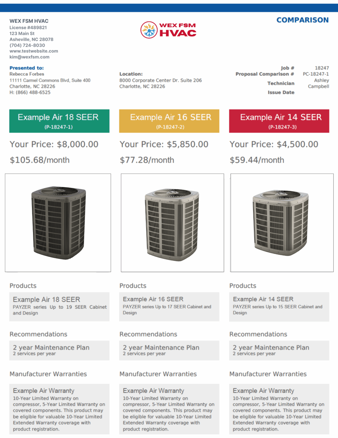 Free HVAC Proposal Template & Example | WEX FSM