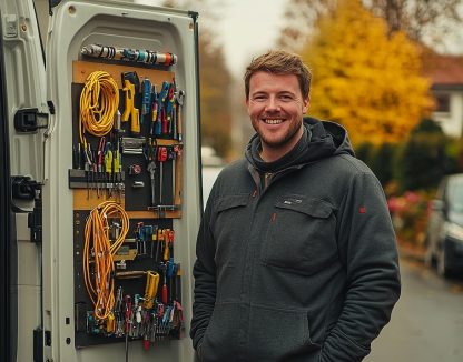 plumber-standing-fully-equipped-work-van-showcasing-organization-readiness