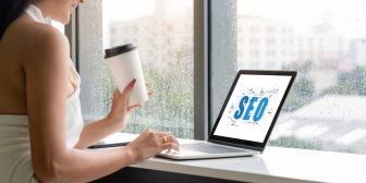 SEO search engine optimization for modish e-commerce and online retail business showing  on computer screen