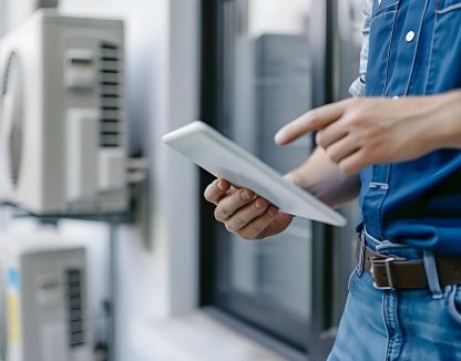 technician-using-tablet-air-conditioner-maintenance-checklist-home-service-concept-air-conditioner-maintenance-tablet-usage-home-service-technician-checklist-technical-inspection